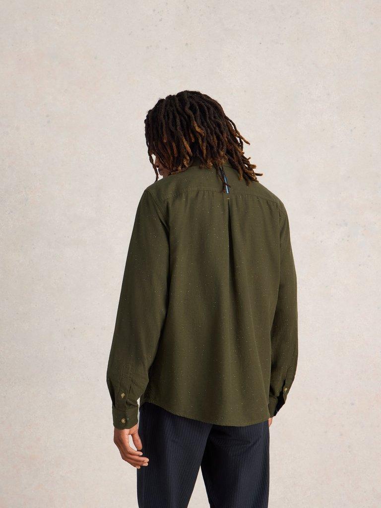 Nep Oxford Shirt in KHAKI GRN - MODEL BACK