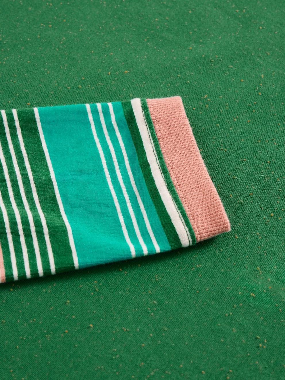 CLARA NEP LONG SLEEVE TEE in MID GREEN - FLAT DETAIL