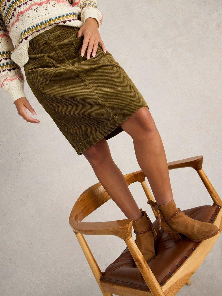 Cord skirt khaki hotsell