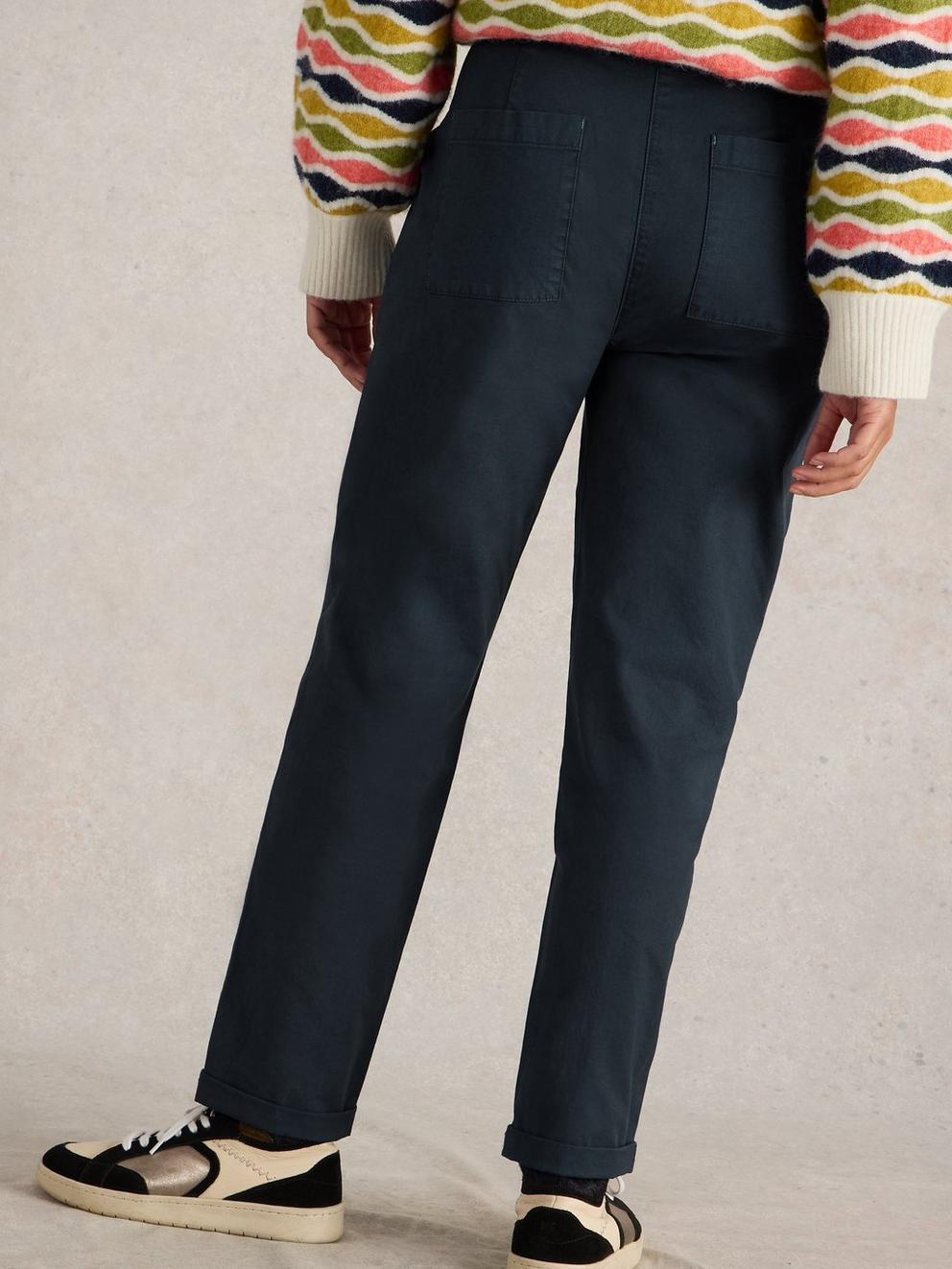 Tucker Chino Trouser in DARK NAVY - MODEL BACK