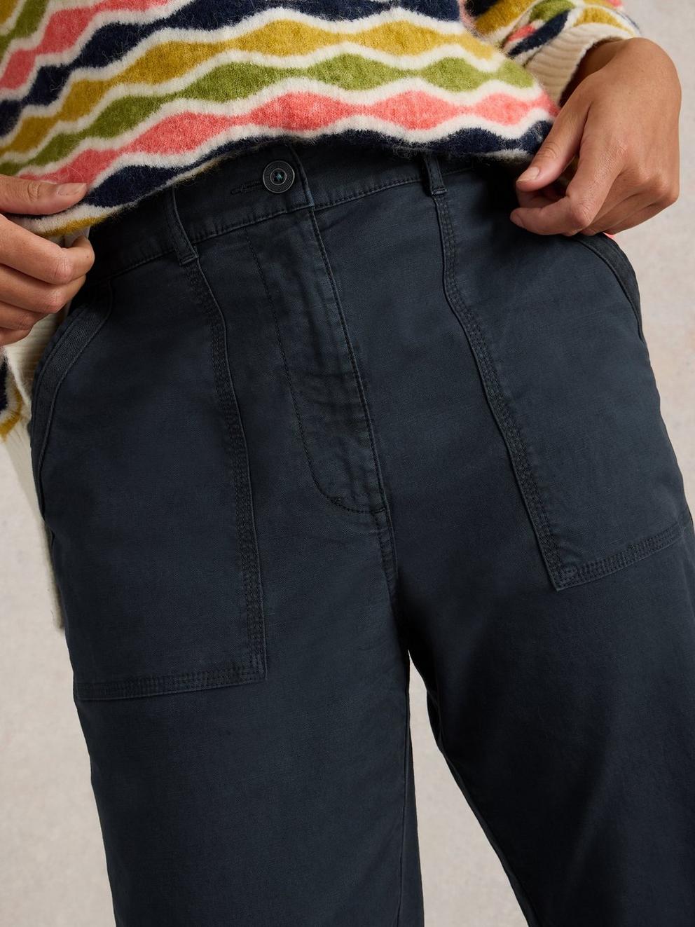 Tucker Chino Trouser in DARK NAVY - MODEL DETAIL