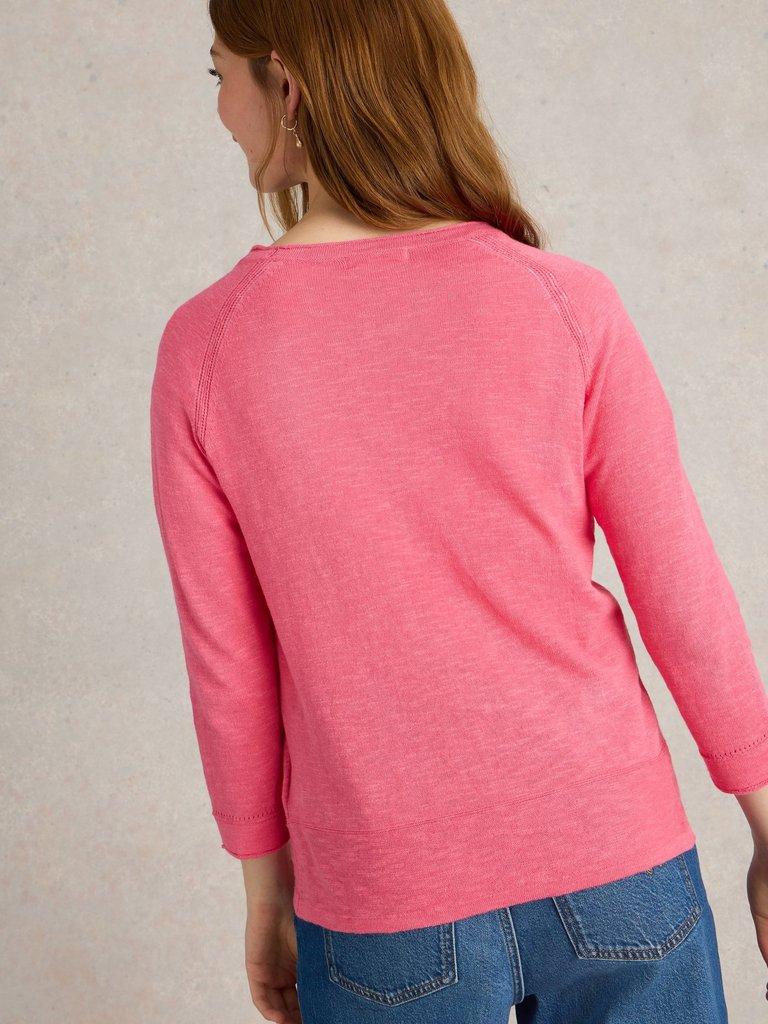 NARIA CARDI in BRT PINK - MODEL BACK