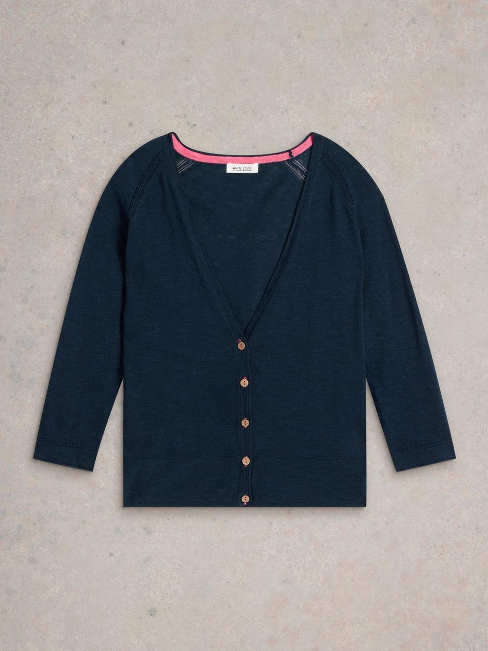 NARIA CARDI in DARK NAVY - FLAT FRONT