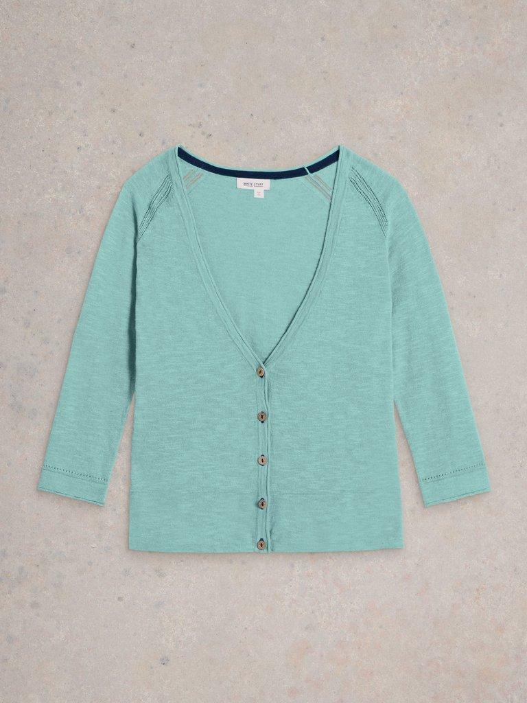 NARIA CARDI in MID BLUE - FLAT FRONT