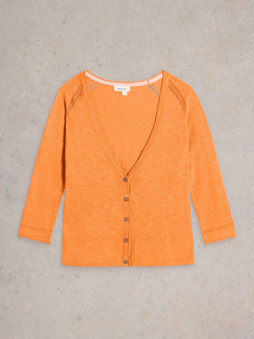 NARIA CARDI in MID ORANGE - FLAT FRONT