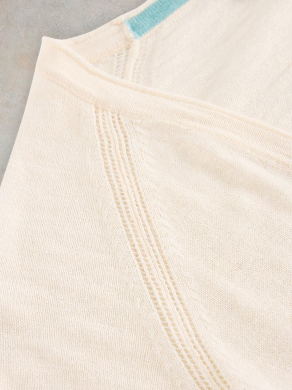 NARIA CARDI in NAT WHITE - FLAT DETAIL