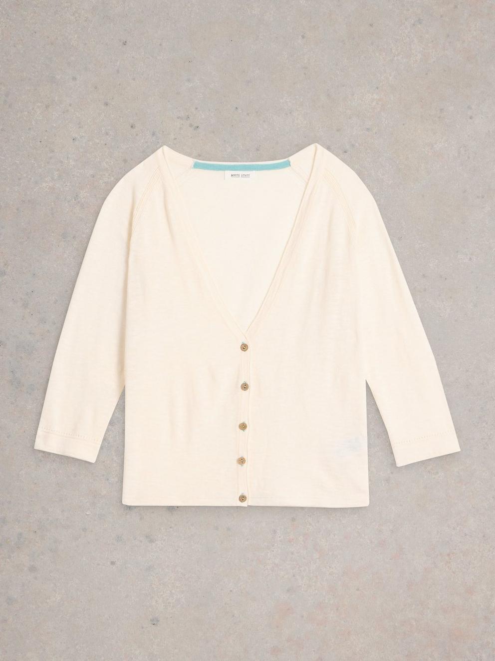 NARIA CARDI in NAT WHITE - FLAT FRONT