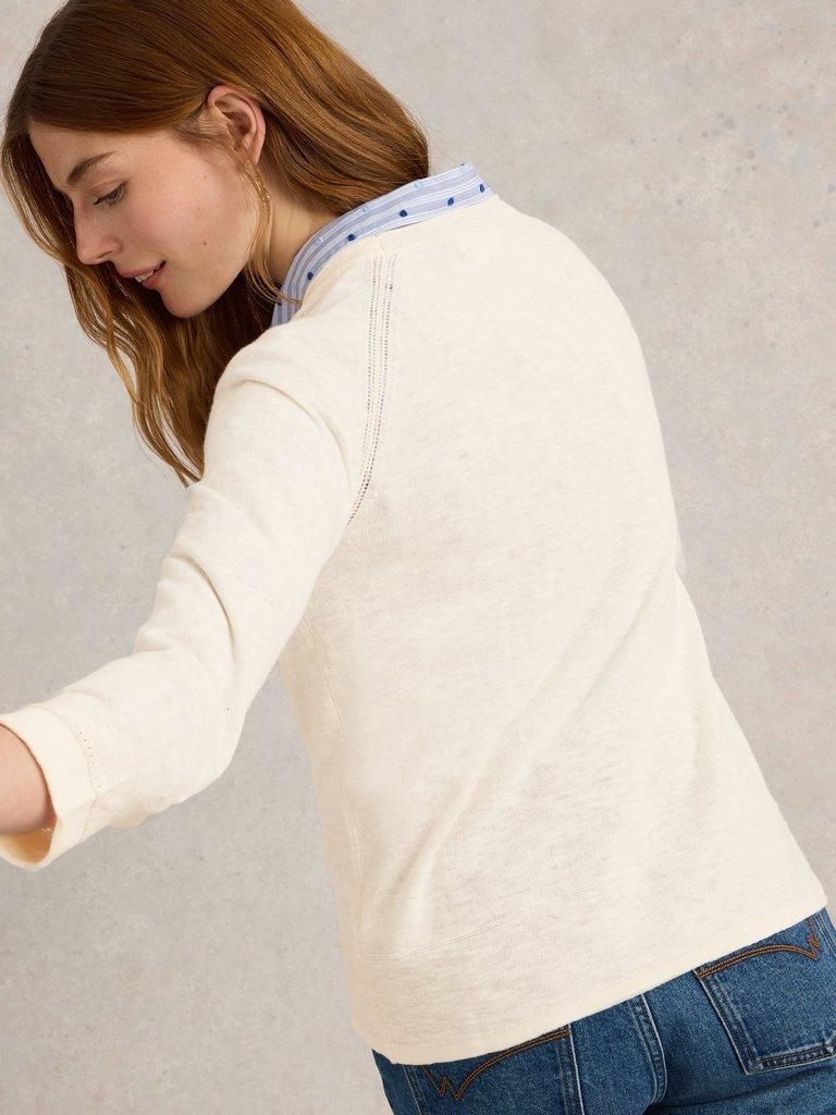 NARIA CARDI in NAT WHITE - MODEL BACK