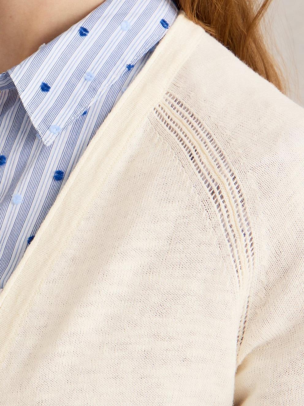 NARIA CARDI in NAT WHITE - MODEL DETAIL