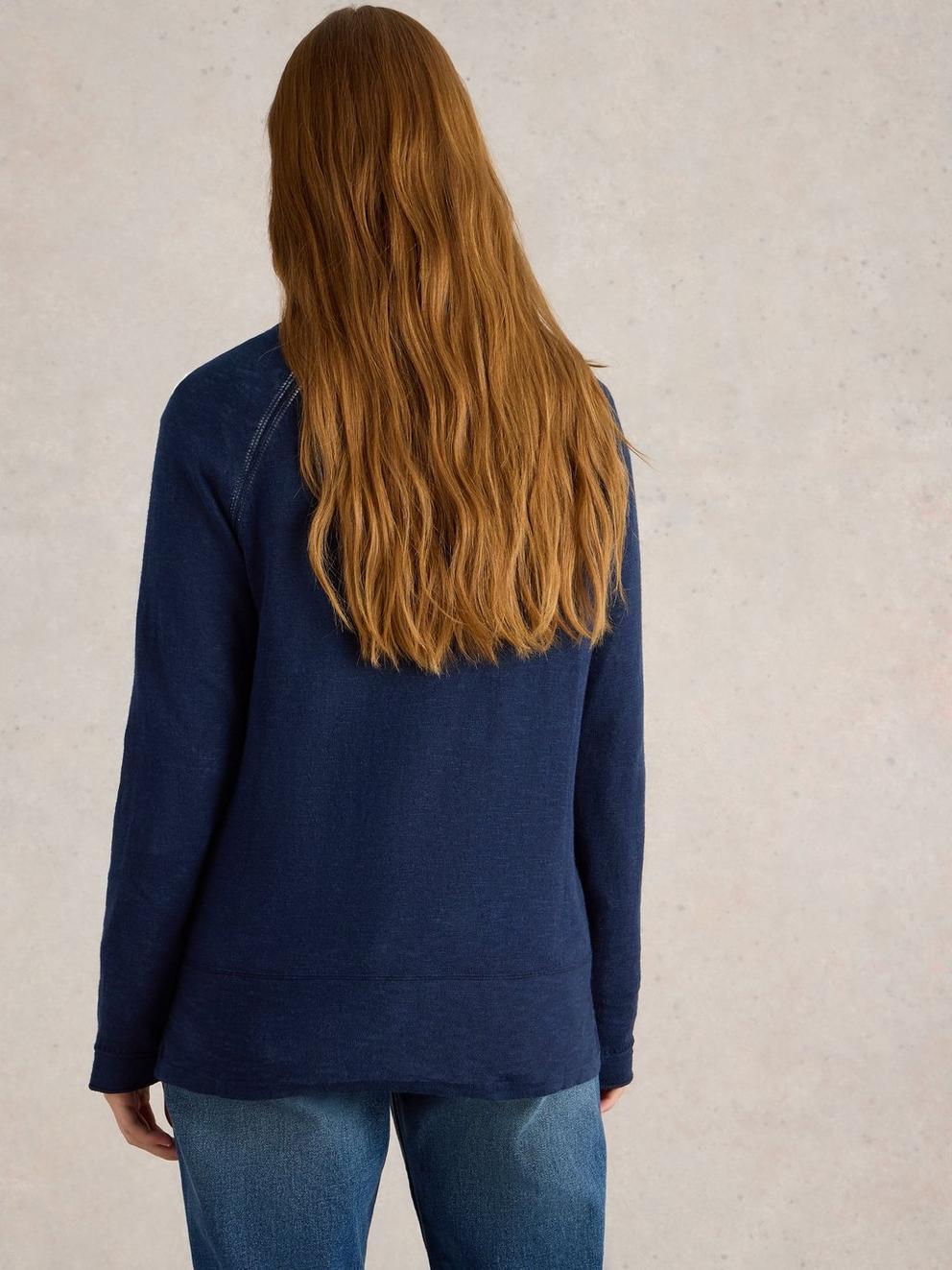 NARIA JUMPER in DARK NAVY - MODEL BACK