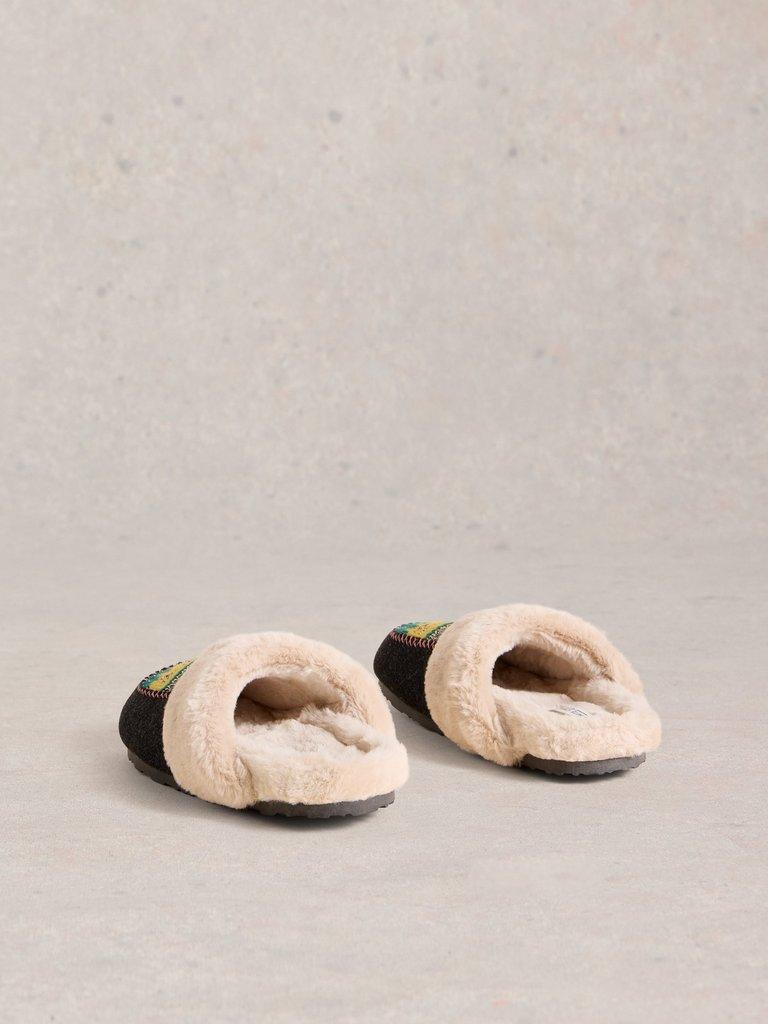 Myrtle Mule Slipper in GREY MLT - FLAT BACK