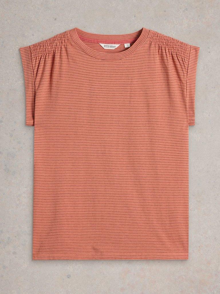 CLAUDIA TEE in CORAL MLT - FLAT FRONT