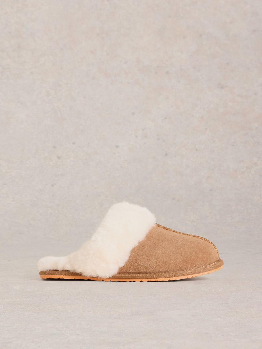 Shearling Mule Slipper in MID TAN - LIFESTYLE