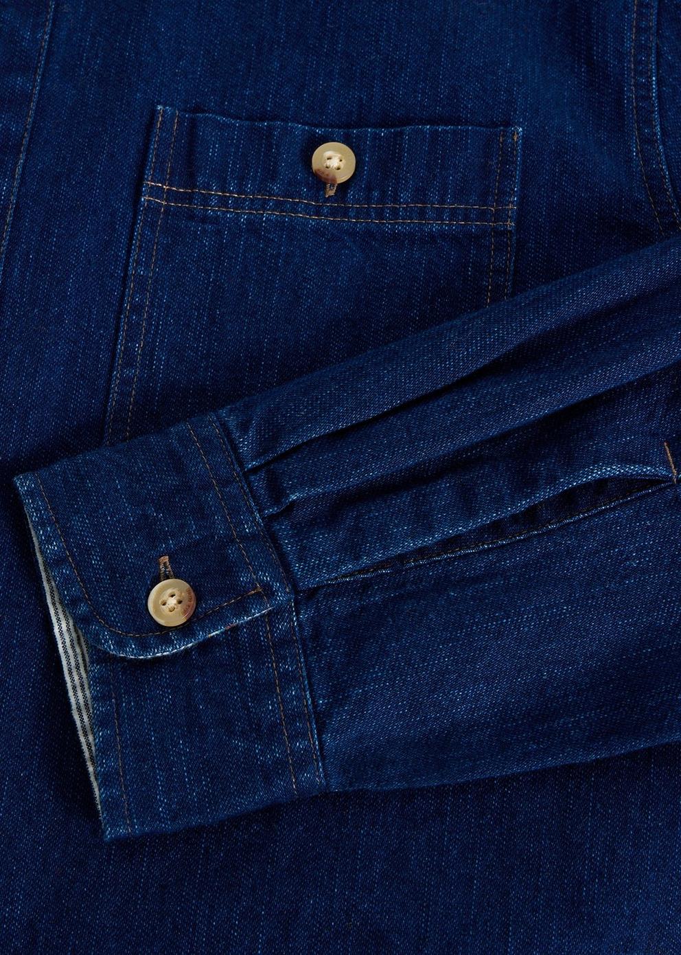 Denim Shirt in MID DENIM - FLAT DETAIL