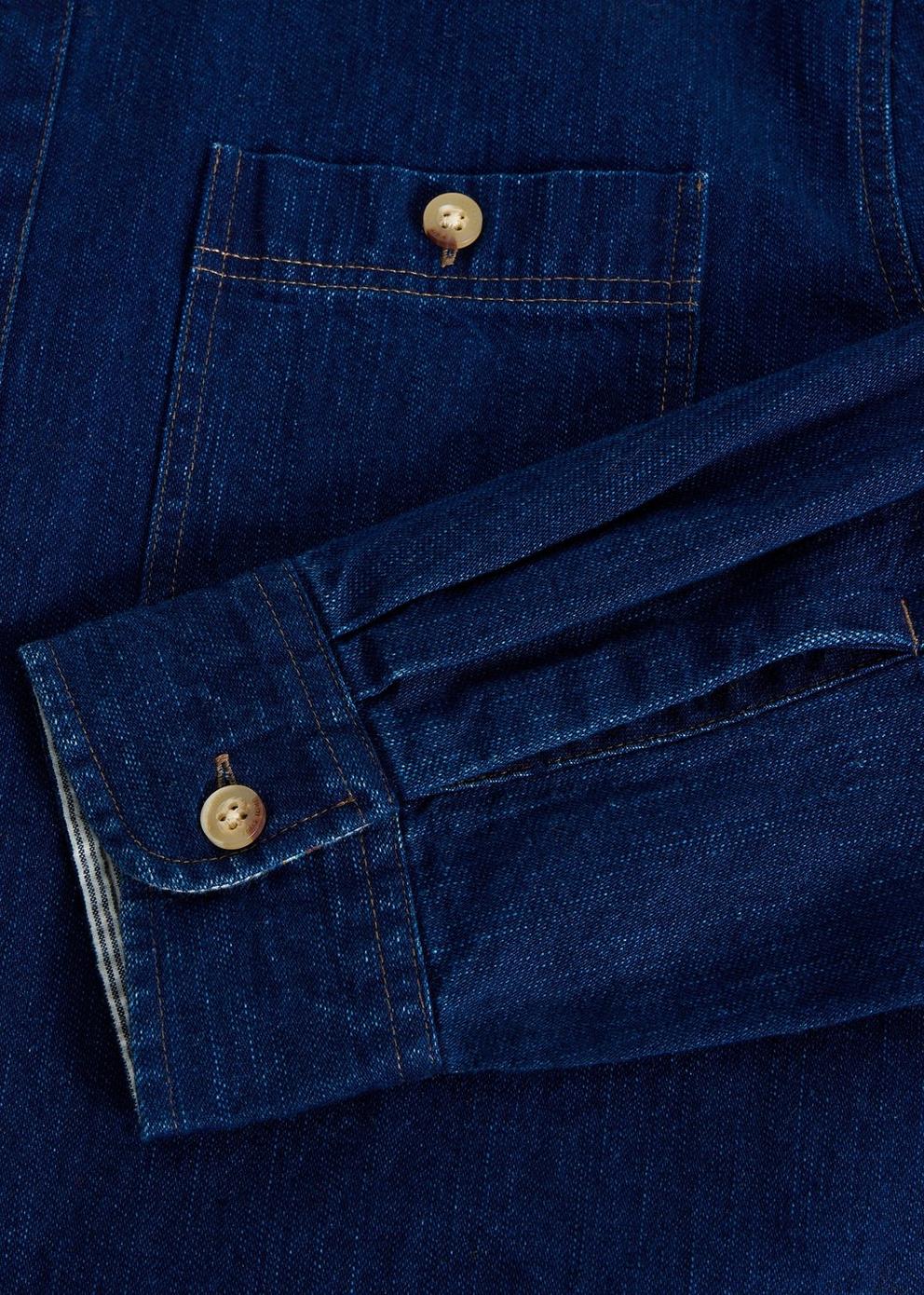 Denim Shirt in MID DENIM - FLAT DETAIL