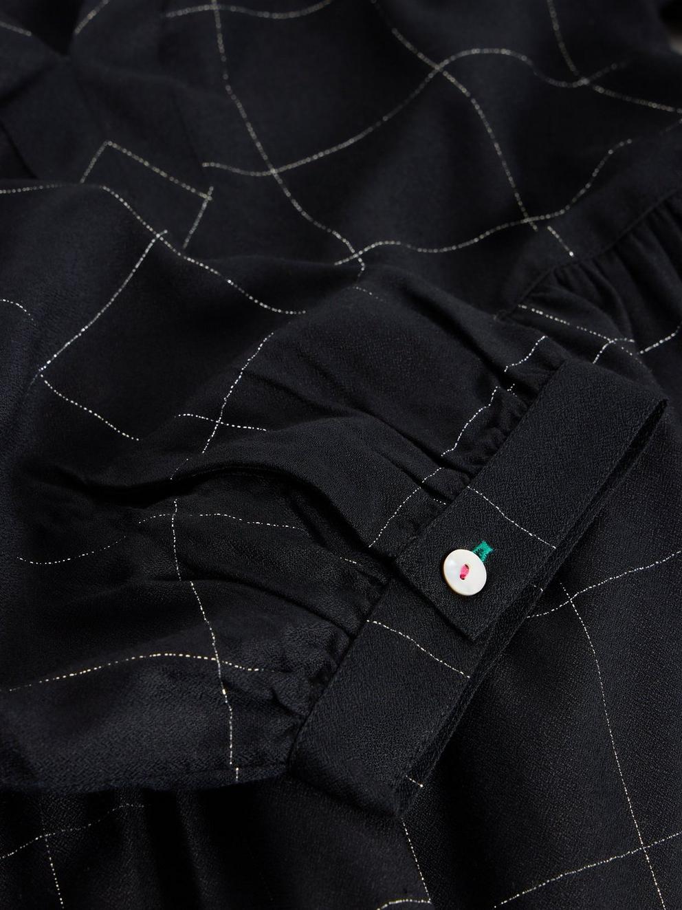 Orla Check Dress in BLK MLT - FLAT DETAIL