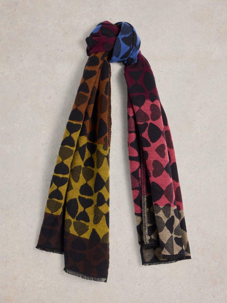 Selma Midweight Scarf in BLK MLT - FLAT FRONT