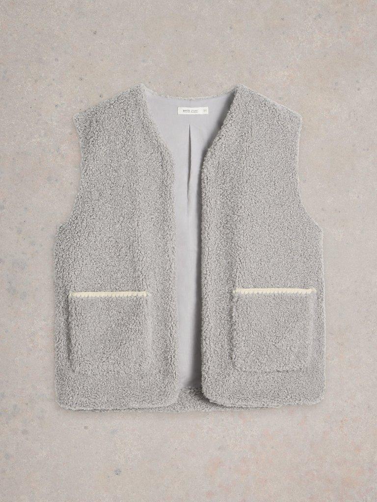 Craft Stitch Borg Gilet in LGT GREY - FLAT FRONT