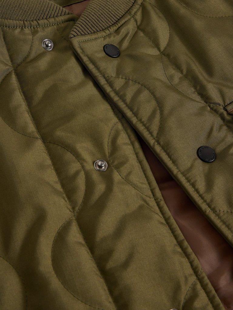 Tenby Quilted Jacket in KHAKI GRN - FLAT DETAIL