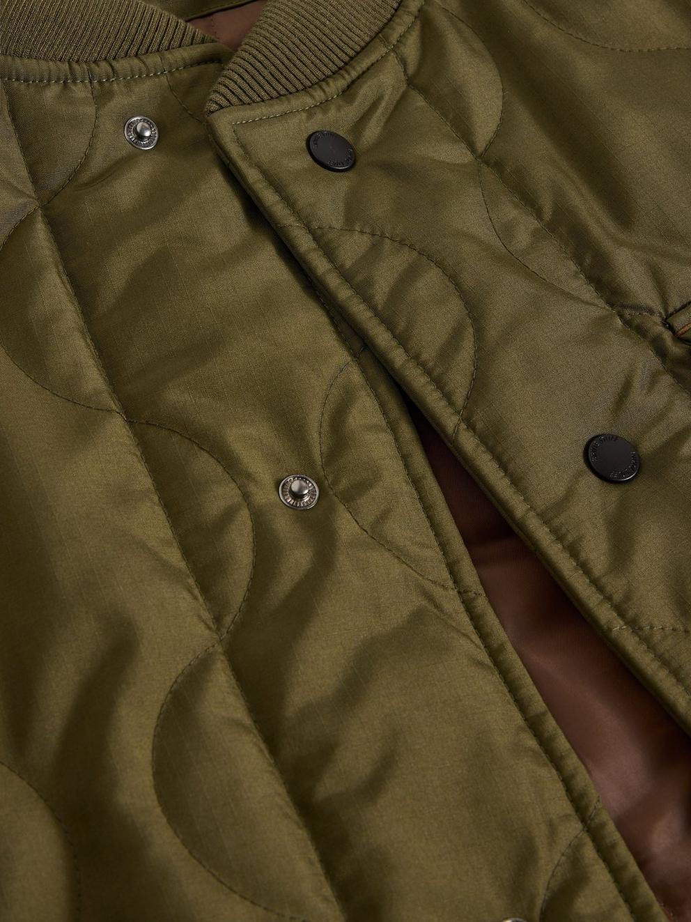 Tenby Quilted Jacket in KHAKI GRN - FLAT DETAIL