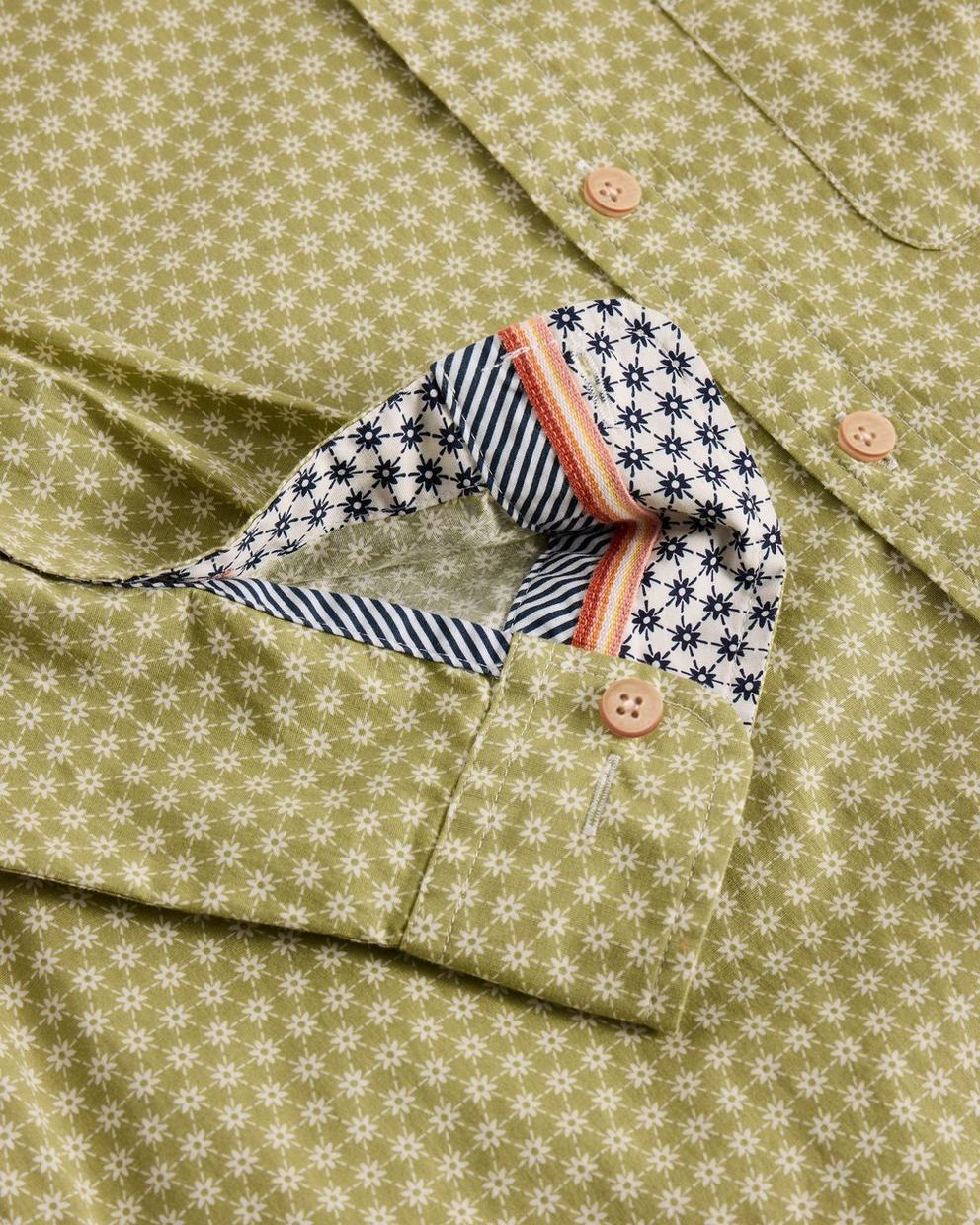 Mini Flower Printed Shirt in GREEN PR - FLAT DETAIL