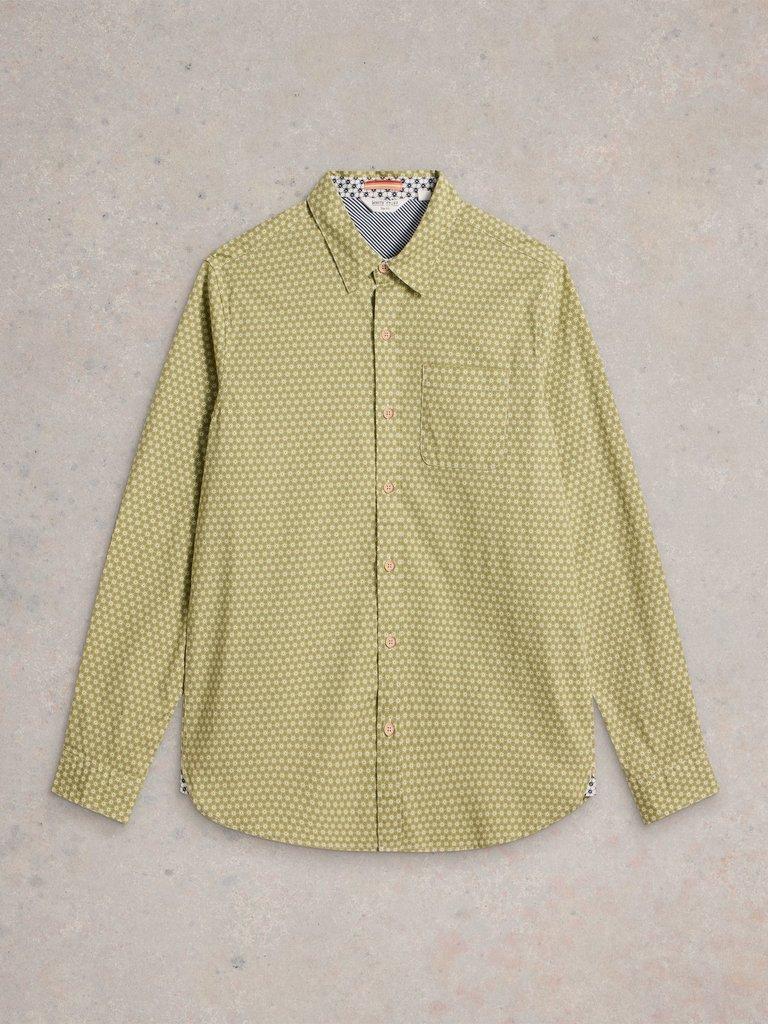 Mini Flower Printed Shirt in GREEN PR - FLAT FRONT