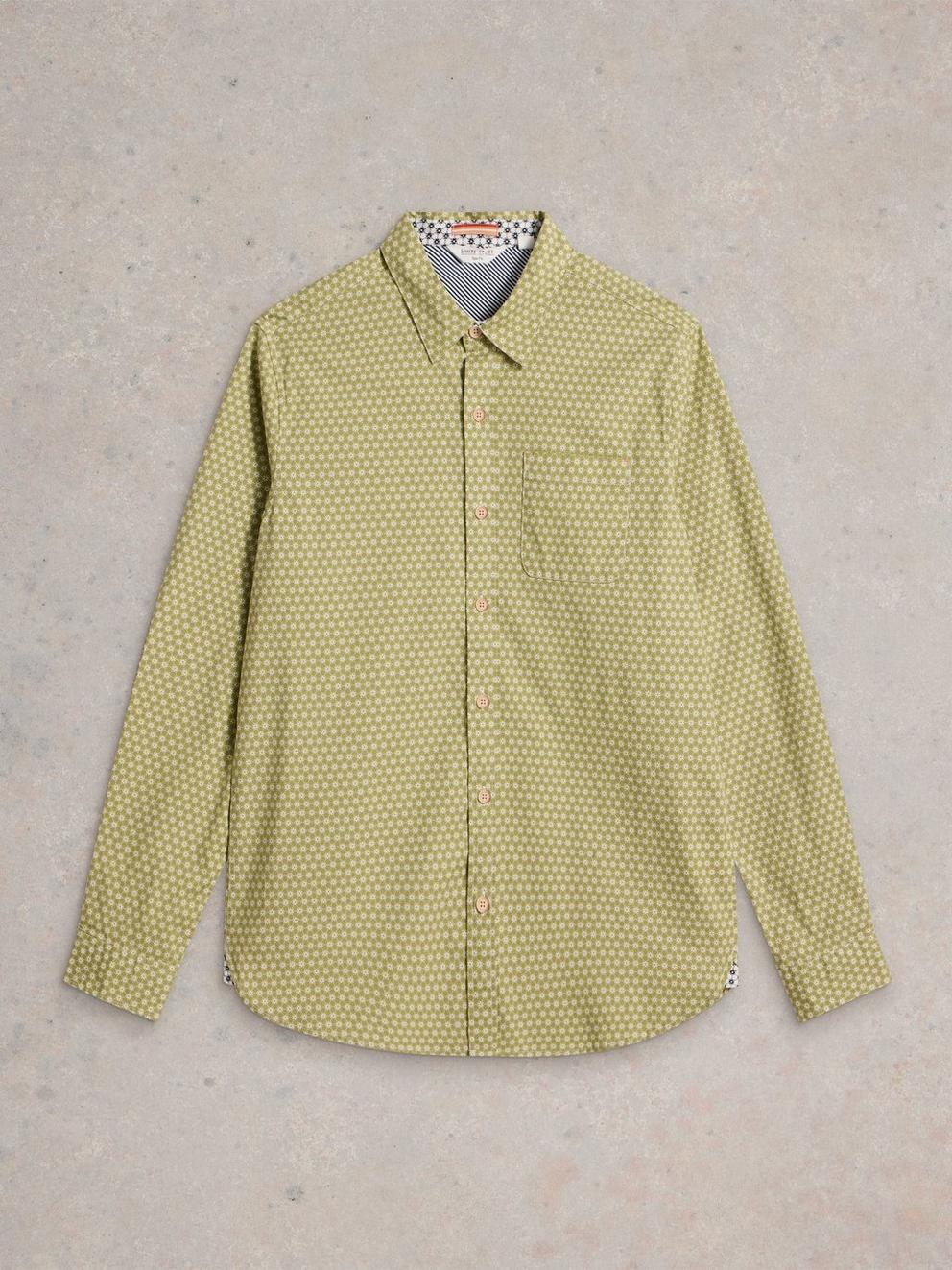 Mini Flower Printed Shirt in GREEN PR - FLAT FRONT