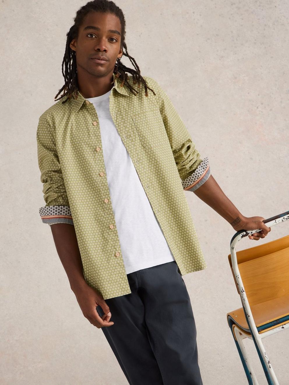 Mini Flower Printed Shirt in GREEN PR - LIFESTYLE