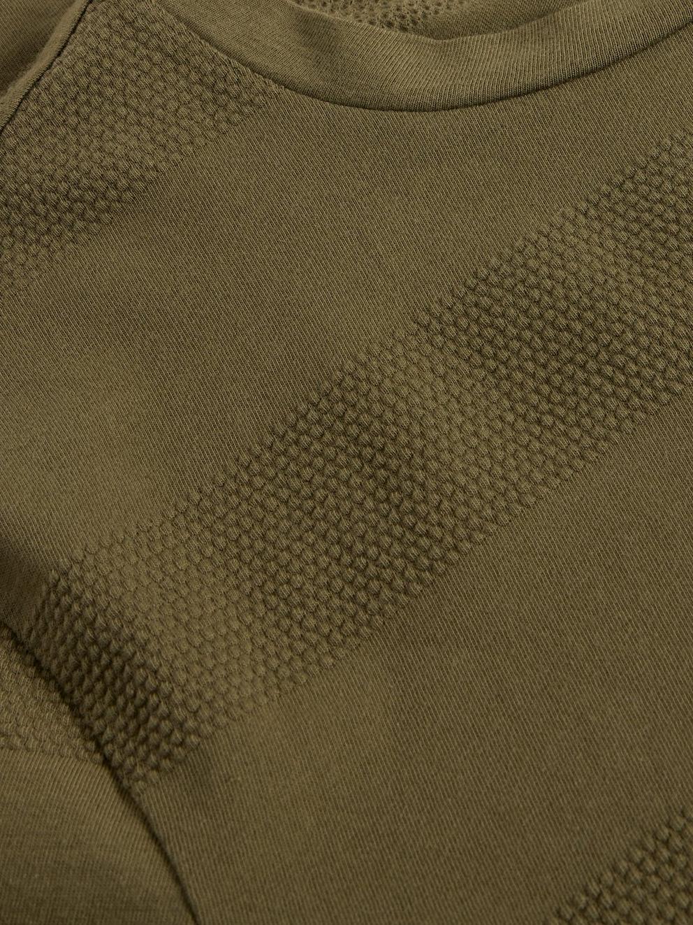 Stirling Textured Tee in KHAKI GRN - FLAT DETAIL