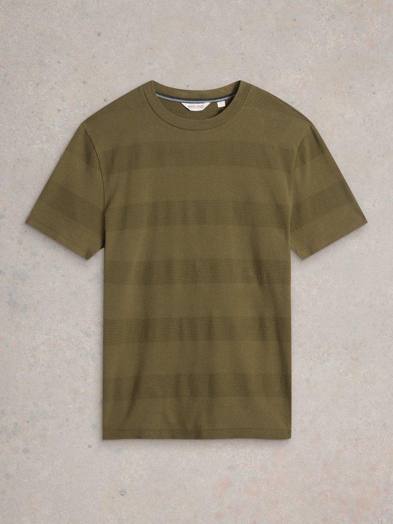 Stirling Textured Tee in KHAKI GRN - FLAT FRONT