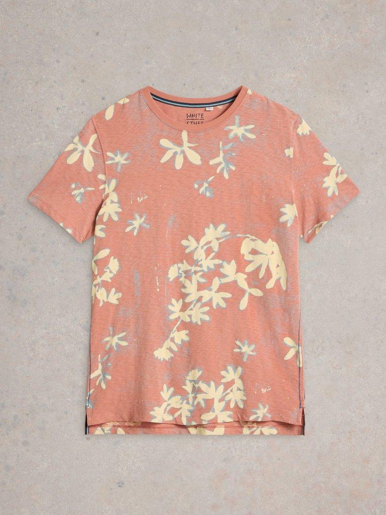 Floral Printed Short Sleeve Tee in PINK PR - FLAT FRONT