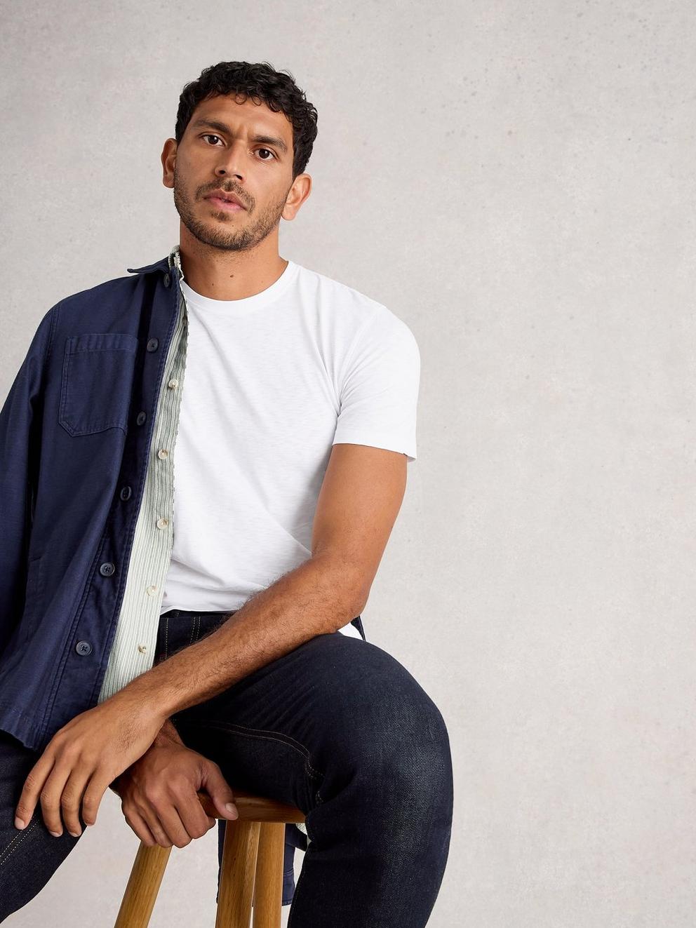 Abersoch Crew Neck Tee in BRIL WHITE - LIFESTYLE