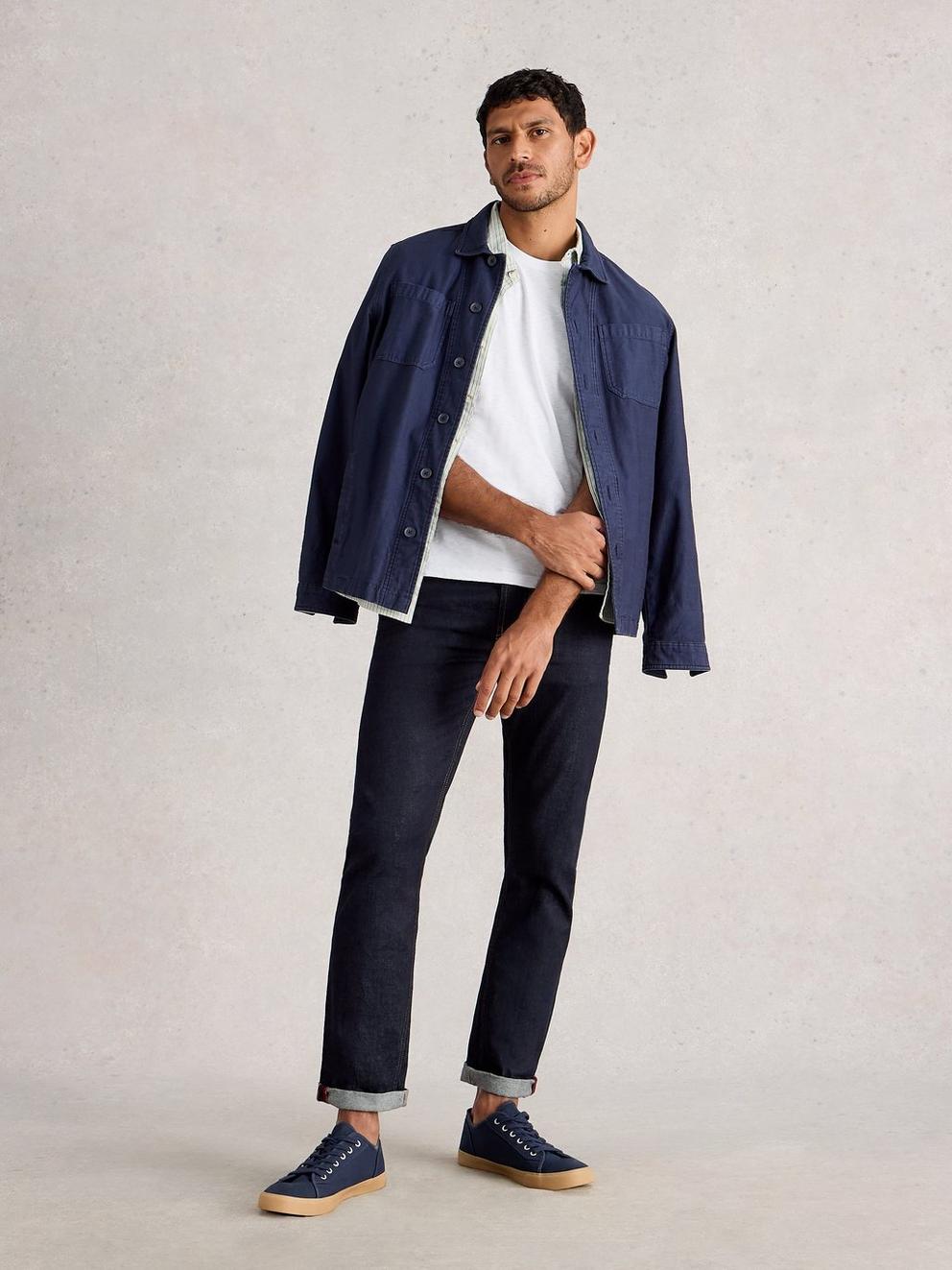 Abersoch Crew Neck Tee in BRIL WHITE - MODEL FRONT