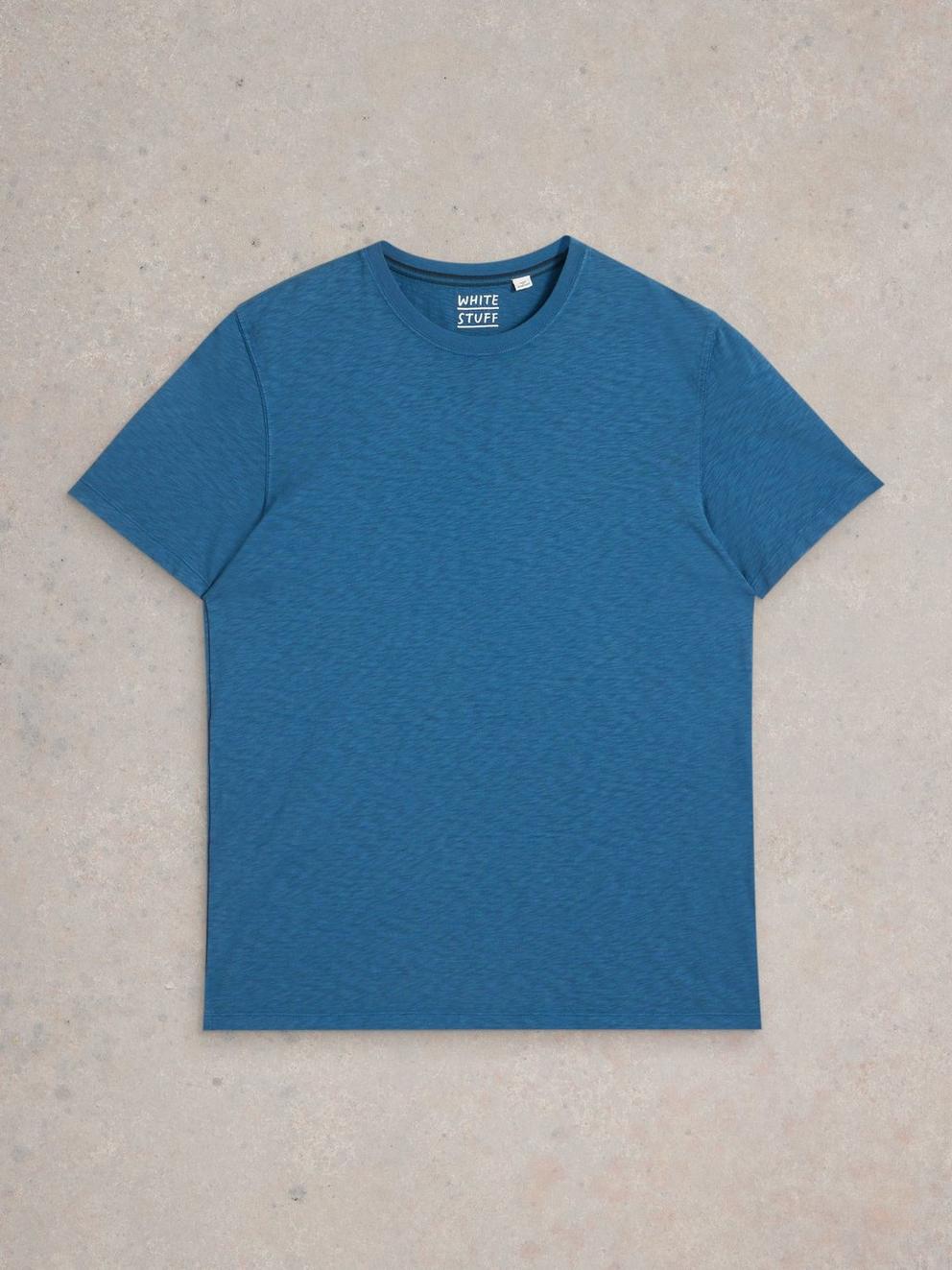 Abersoch Crew Neck Tee in INDIGO BLE - FLAT FRONT