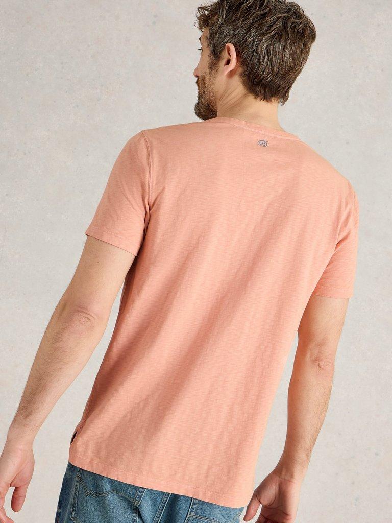 Abersoch Crew Neck Tee in LGT PINK - MODEL BACK