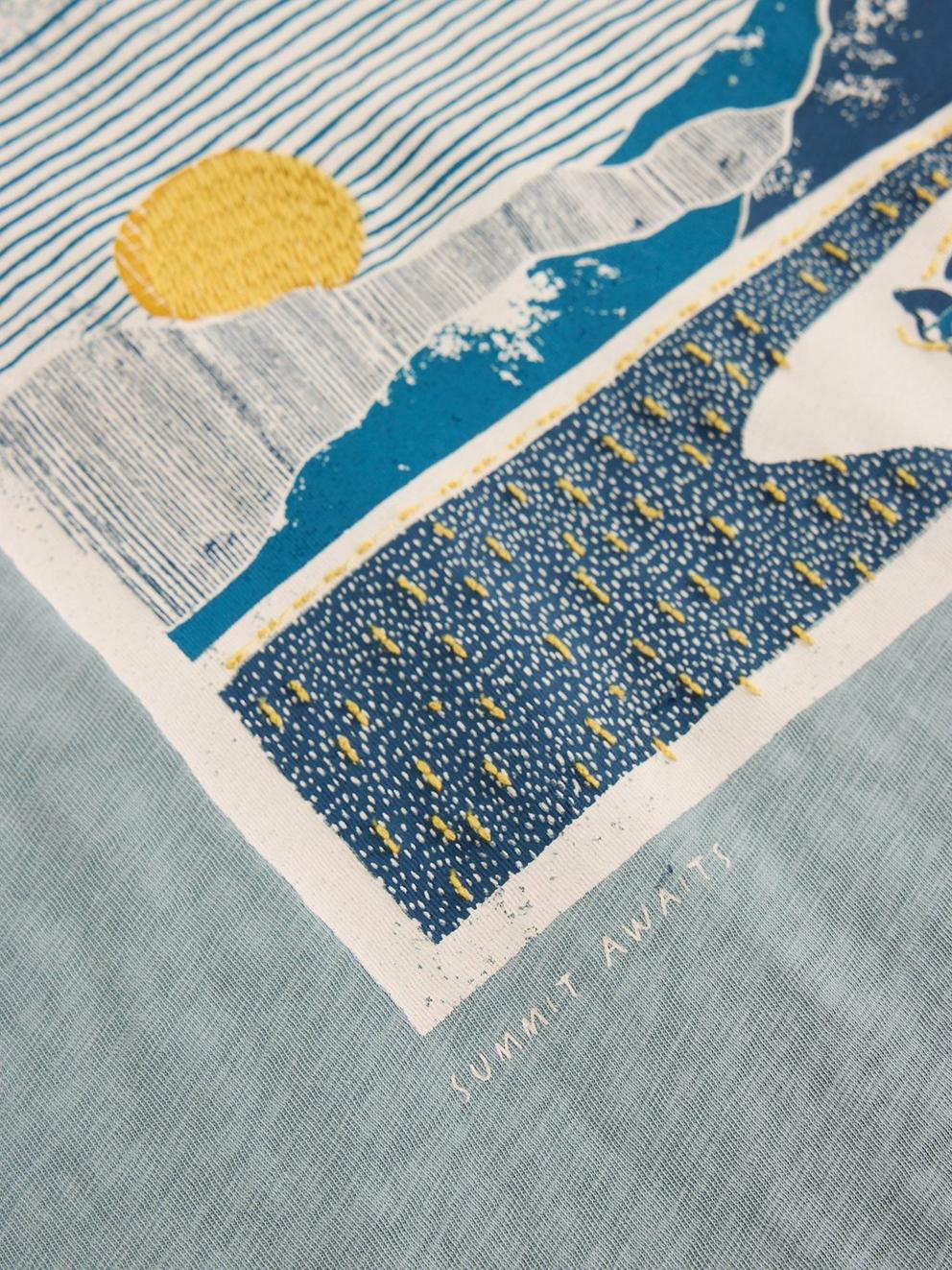 Peak Pedals Graphic Tee in BLUE PR - FLAT DETAIL