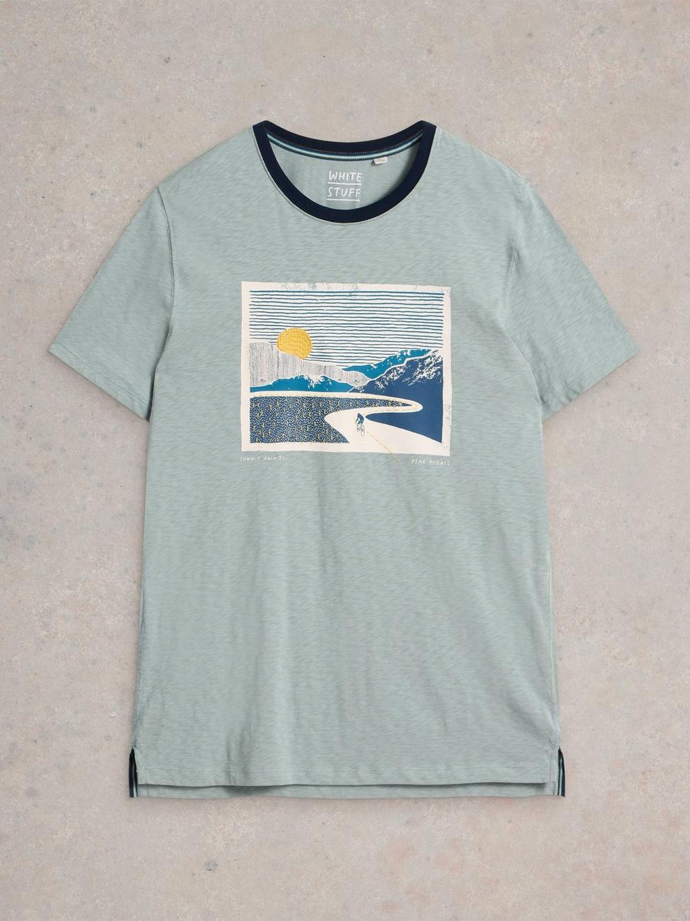 Peak Pedals Graphic Tee in BLUE PR - FLAT FRONT