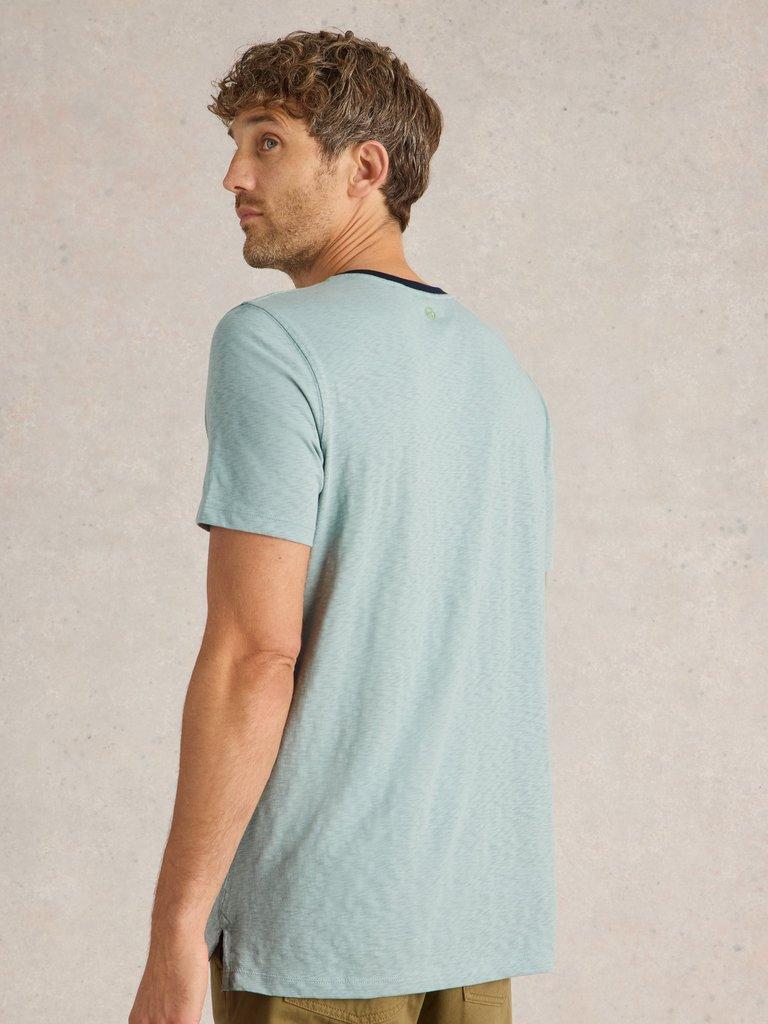 Peak Pedals Graphic Tee in BLUE PR - MODEL BACK