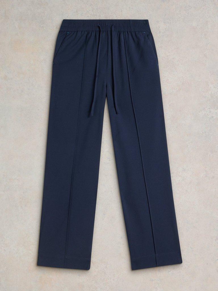 Freda Wide Leg Trousers in DARK NAVY - FLAT FRONT