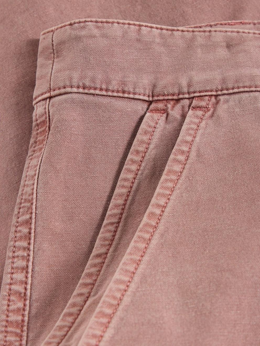 Twister Full Length Chino Trouser in DUS PINK - FLAT DETAIL