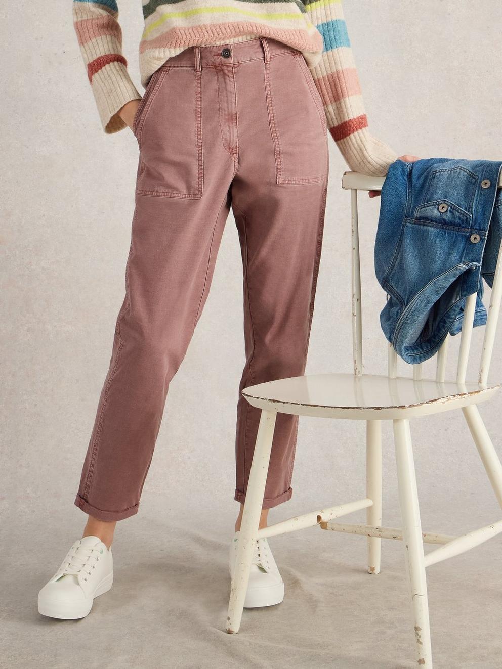 Twister Full Length Chino Trouser in DUS PINK - LIFESTYLE