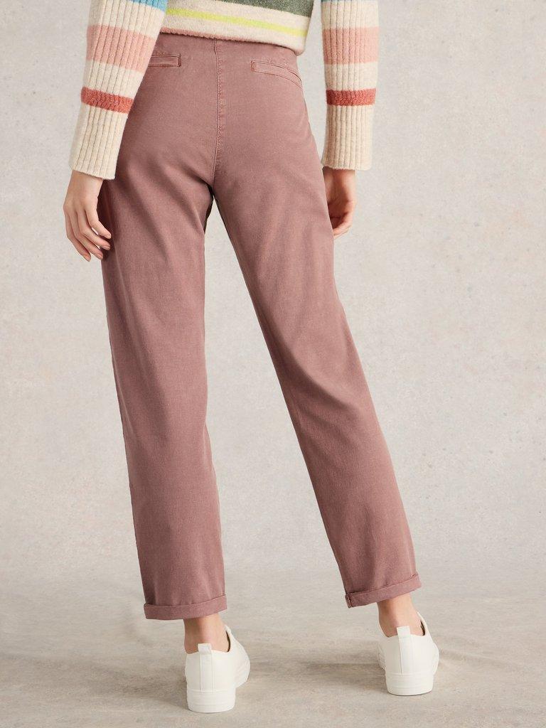 Twister Full Length Chino Trouser in DUS PINK - MODEL BACK
