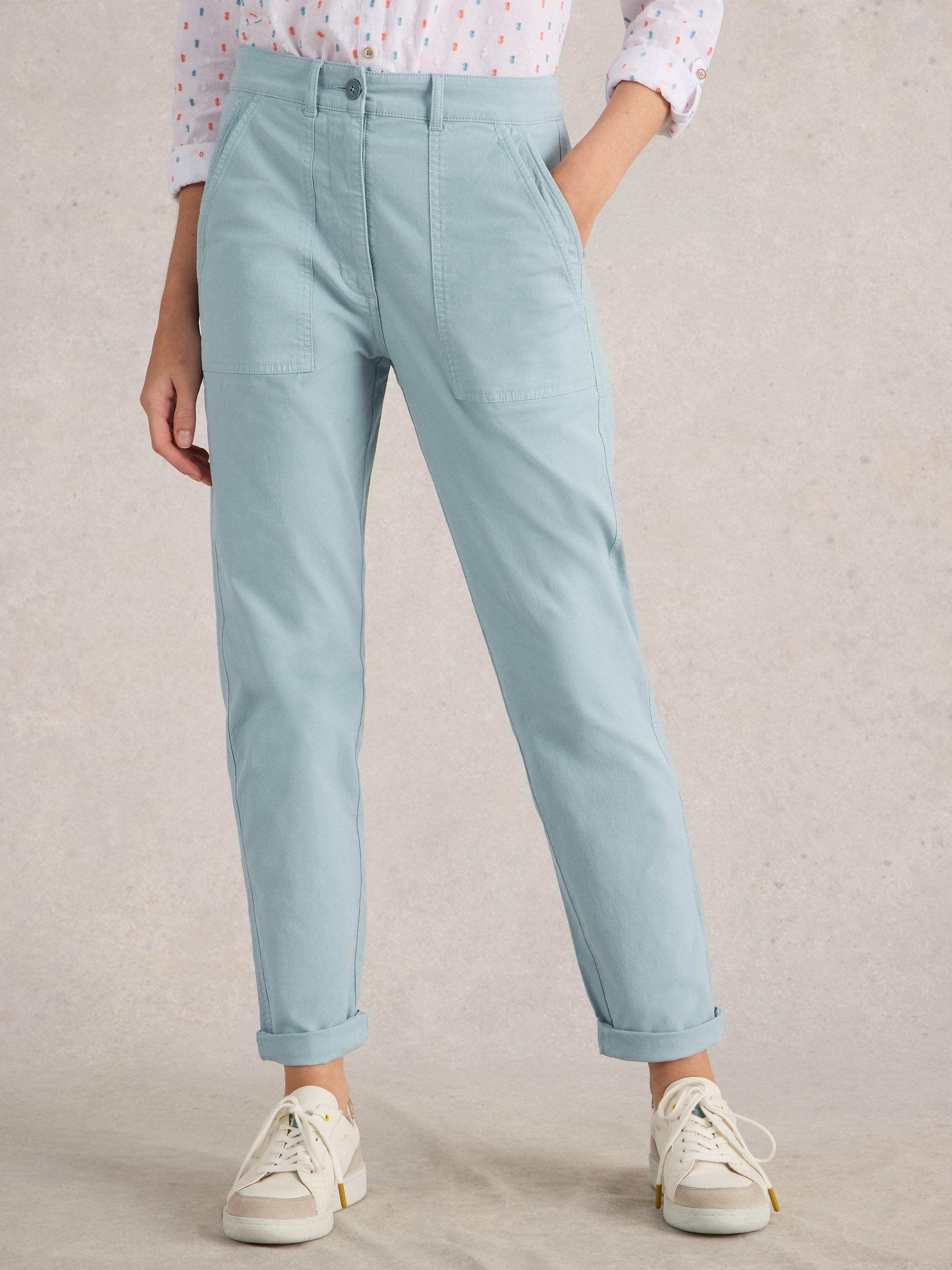Twister Full Length Chino Trouser in LIGHT BLUE | White Stuff