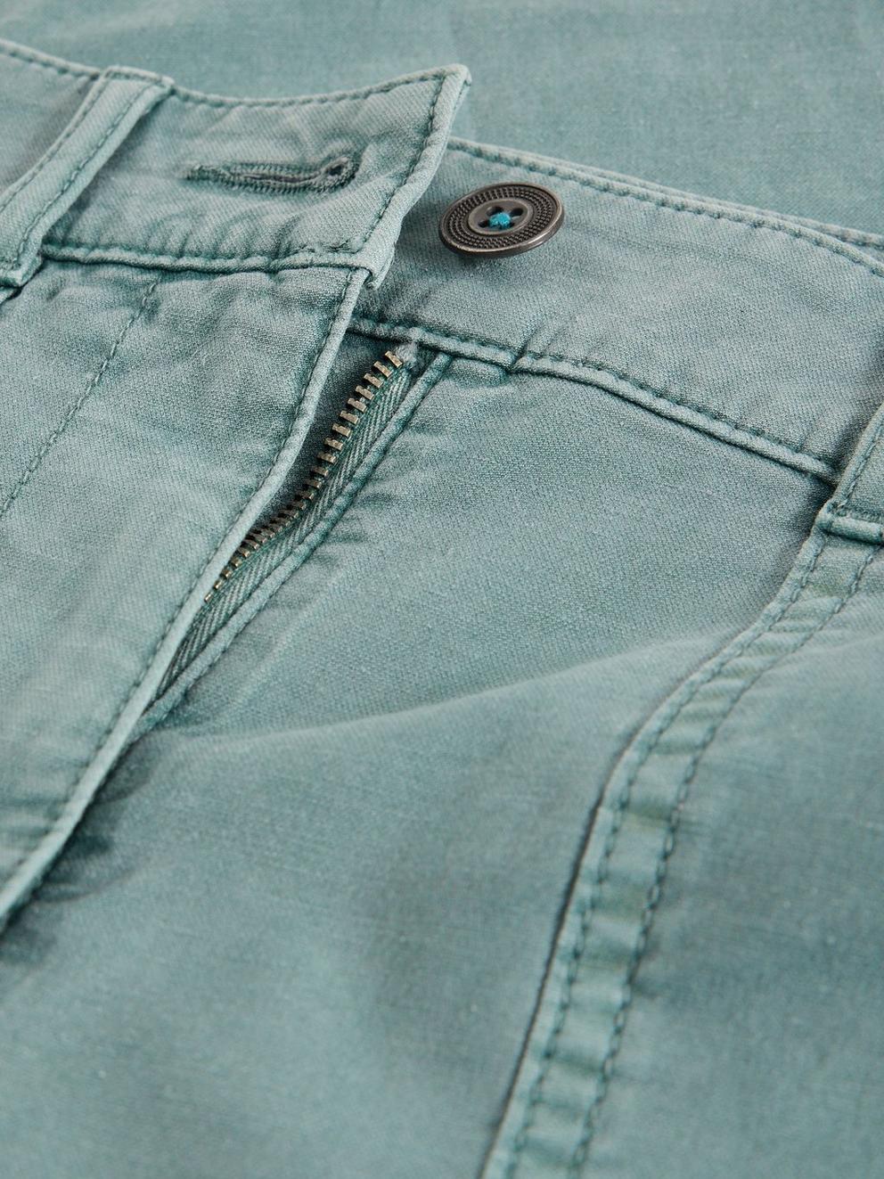 Twister Full Length Chino Trouser in MID BLUE - FLAT DETAIL