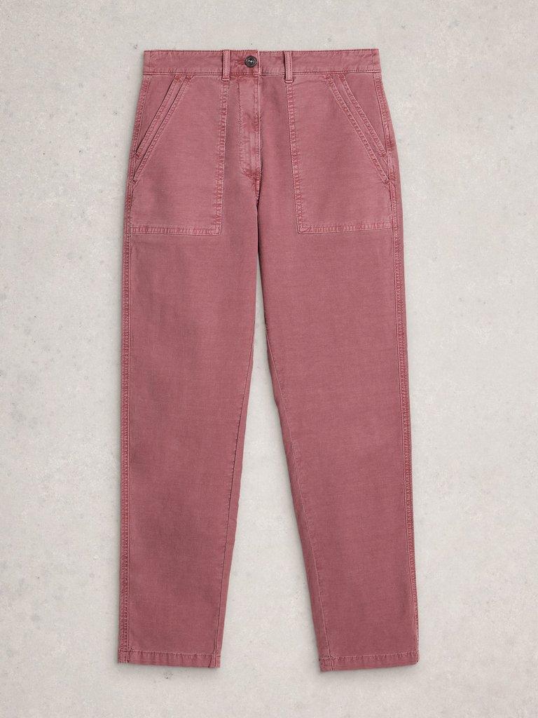 Twister Chino Trousers in MID PINK - FLAT FRONT