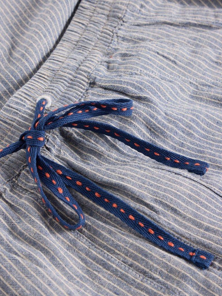 Linen Blend Elle Trouser in BLUE MLT - FLAT DETAIL