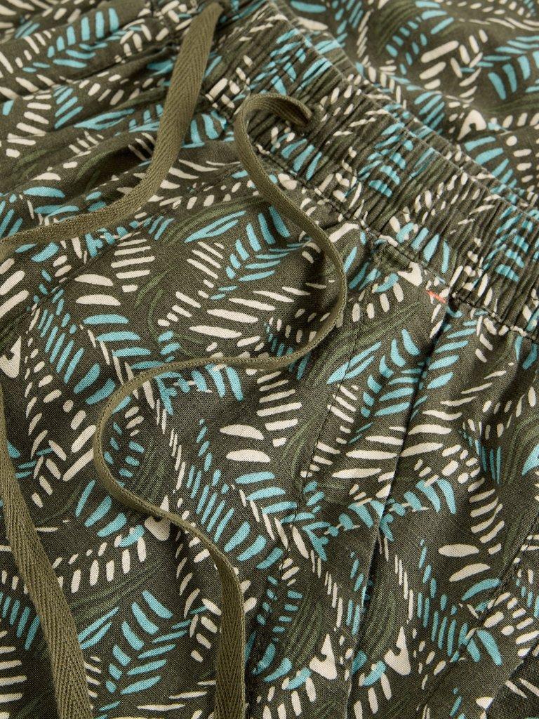 Linen Blend Elle Trouser in GREEN MLT - FLAT DETAIL