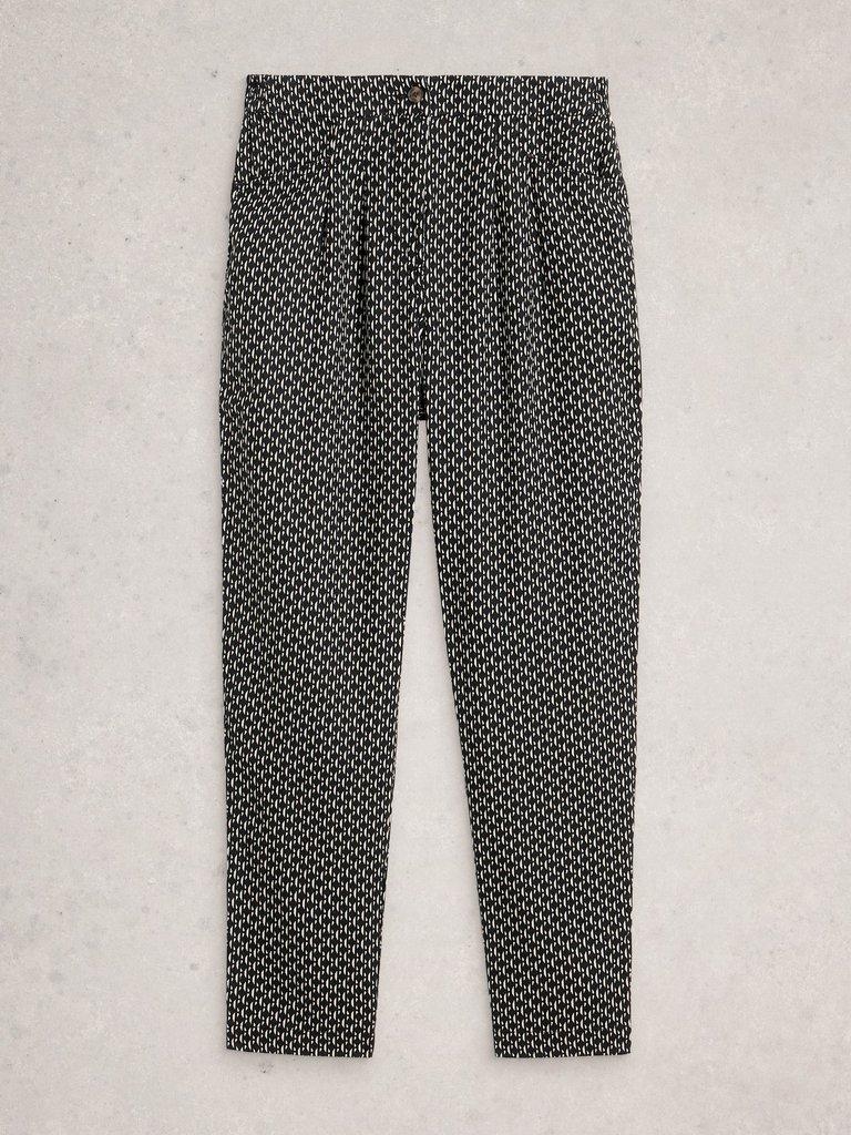 Rowena Linen Trousers in BLK PR - FLAT FRONT
