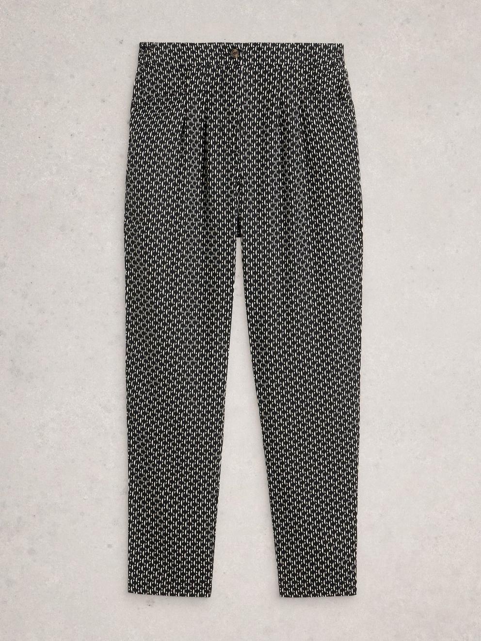 Rowena Linen Trousers in BLK PR - FLAT FRONT