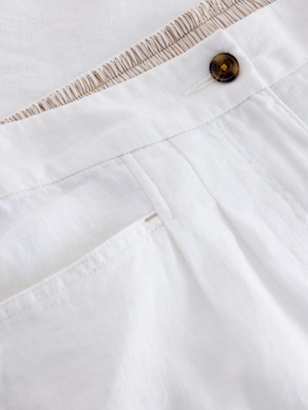 Rowena Linen Trousers in BRIL WHITE - FLAT DETAIL